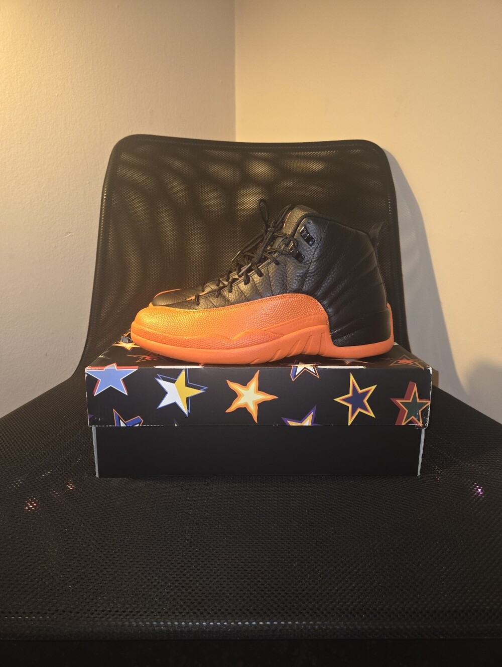 Kids High-Top Athletic Shoes - Black & Orange